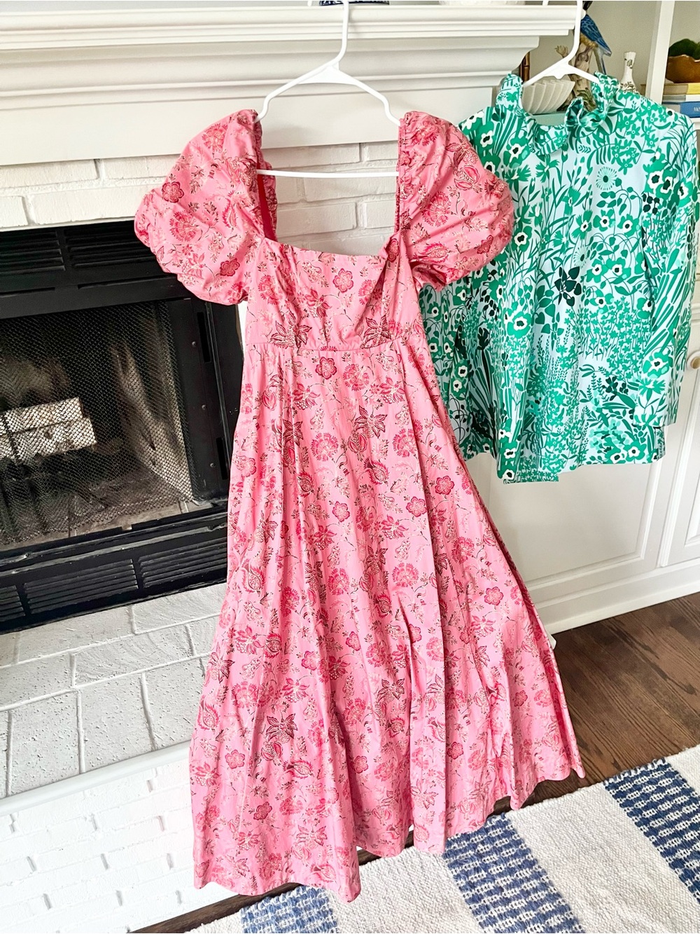 Hill House Pink Floral Puff-Sleeve Square-Neck Maxi Dress - Picture 2 of 3